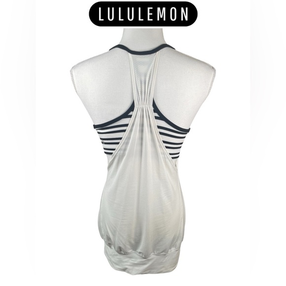 Lululemon | No Limits Tank | White / Twin Stripe Black / Black - Picture 5 of 8
